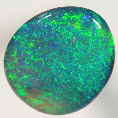 SOLID SEMI BLACK OPAL Bright golden Green Harlequin pattern SEE VIDEO 